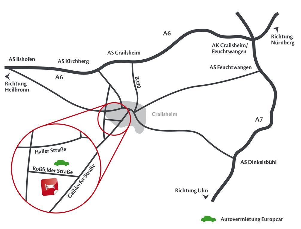 Inwest Hotel Garni Crailsheim Eksteriør bilde